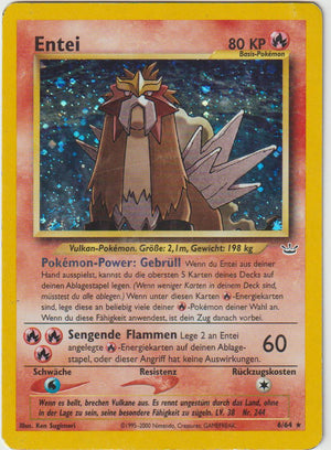 Entei Holo 6/64 Neo Revelation - Deutsch - Played - Damaged