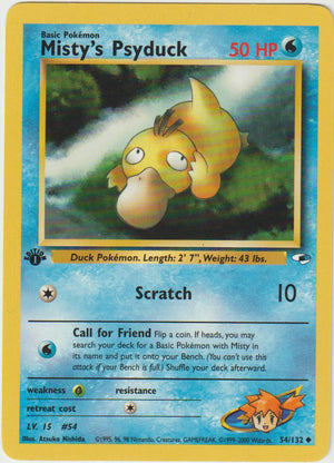 Misty's Psyduck 1 Edition 54/132 Gym Heroes - Englisch - Good