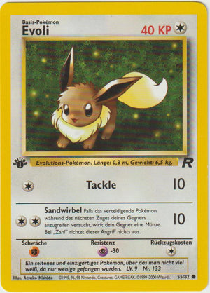 Evoli 55/82 1 Edition Team Rocket - Deutsch - Excellent - Good