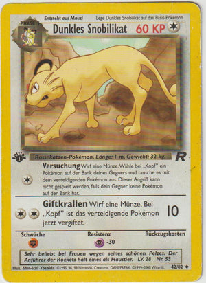 Dunkles Snobilikat 1 Edition 50/82 Team Rocket- Deutsch - Damaged