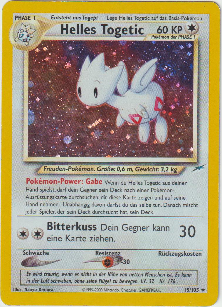 Helles Togetic Holo 15/105 Neo Destiny - Deutsch - Light Played - Played