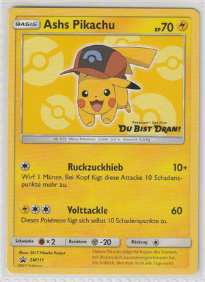 Ashs Pikachu SM111 Film "Du bist Dran" Black Star Promo - Deutsch - Near Mint