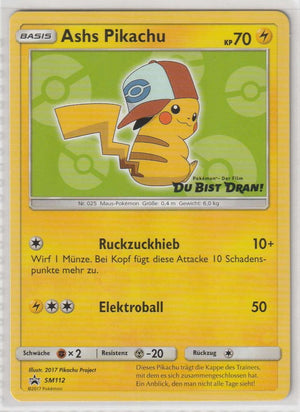 Ashs Pikachu SM112 Film "Du bist Dran" Black Star Promo - Deutsch - Near Mint
