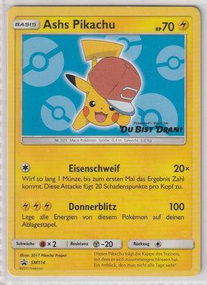 Ashs Pikachu SM114 Film "Du bist Dran" Black Star Promo - Deutsch - Near Mint
