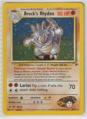 Brock's Rhydon 2/132 Gym Heroes - Englisch- Near Mint