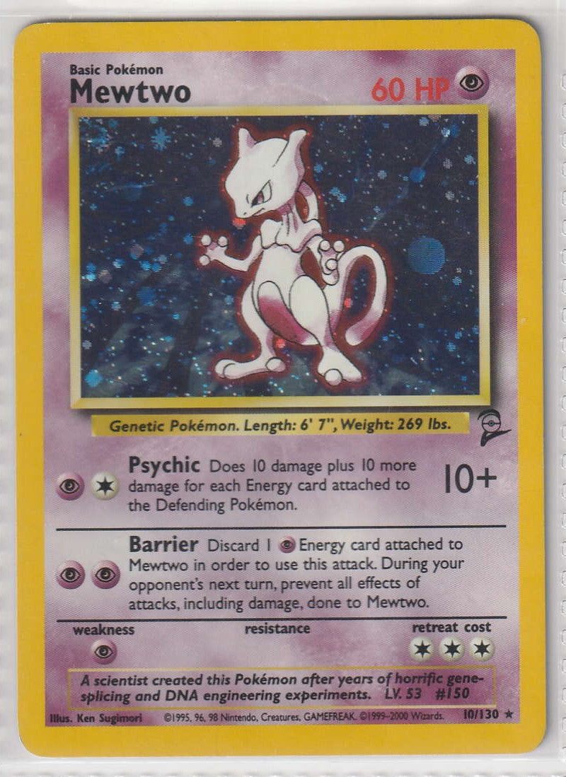 Mewtwo Holo 10/130 Base Set 2 - Englisch- Excellent
