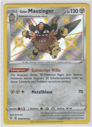 Galar Mauzinger SV087/SV122 Glänzendes Schicksal Shiny - Deutsch - Near Mint