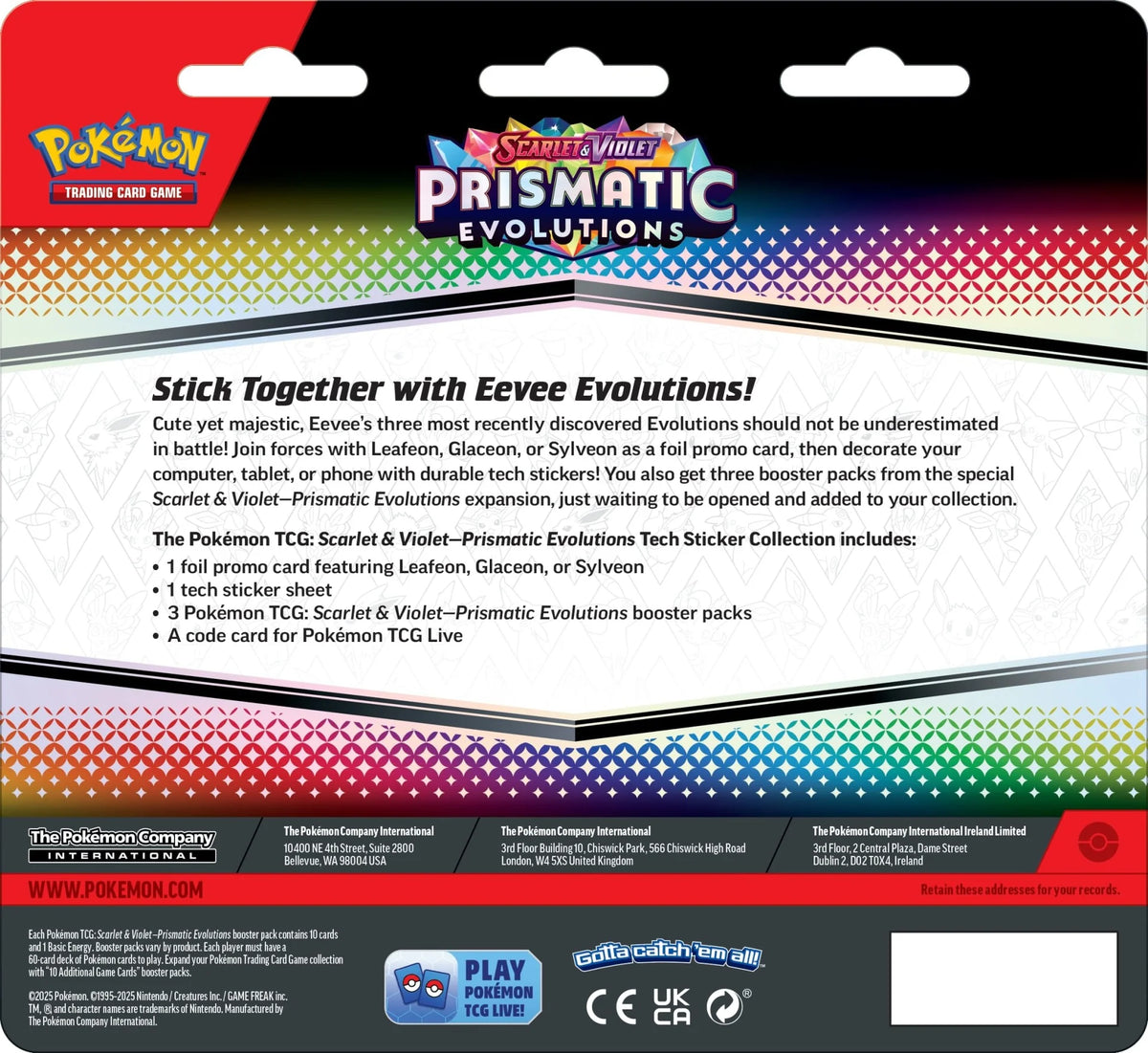 Scarlet & Violet - Prismatic Evolutions Tech Sticker Collection -Englisch