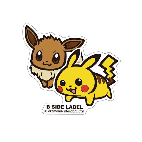 B-SIDE LABEL Pokemon Aufkleber/Sticker Evoli&amp;Pikachu  - Pokemon Center Japan Original