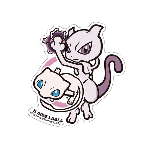 B-SIDE LABEL Pokemon Aufkleber/Sticker Mew,Mewtu  - Pokemon Center Japan Original