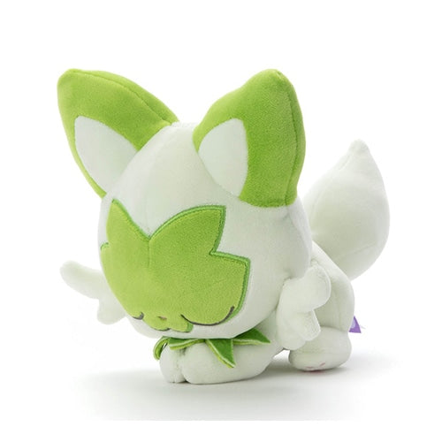 Schlafendes Felori Plüschtier Sprigatito Plushie - Pokemon Center Japan Original -Takara Tomy