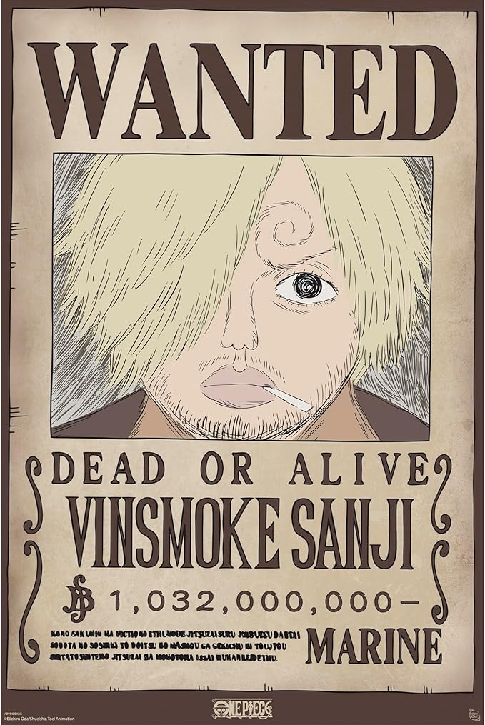 One Piece Monkey D. Luffy Wanted Poster - 90x60 cm