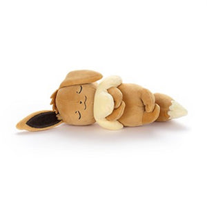 Schlafendes Evoli Plüschtier Eevee Plushie - Pokemon Center Japan Original -Takara Tomy