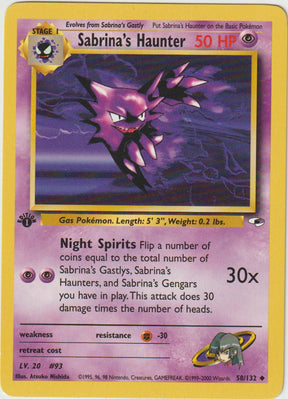 Sabrina's Haunter 1 Edition 58/132 Gym Heroes - Englisch - Good