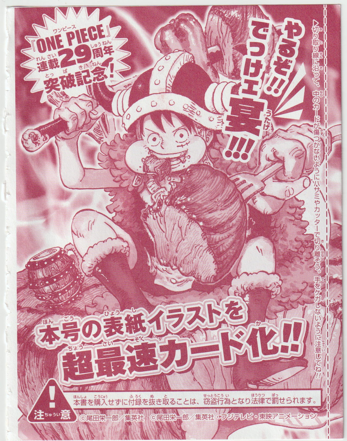 Meat Luffy - One Piece Monkey D. Luffy Promo P-159 29th Anniversary Sealed