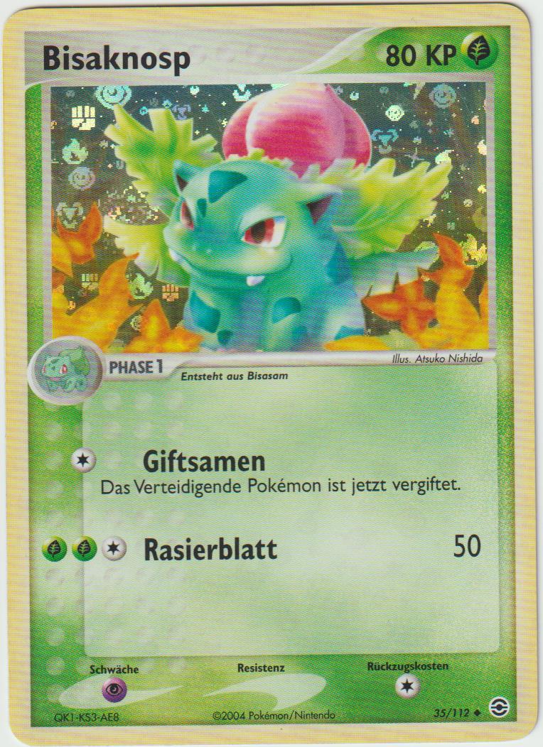 Bisaknosp Reverse Holo 35/112 - EX Feuerrot &amp; Blattgrün - Deutsch - Good