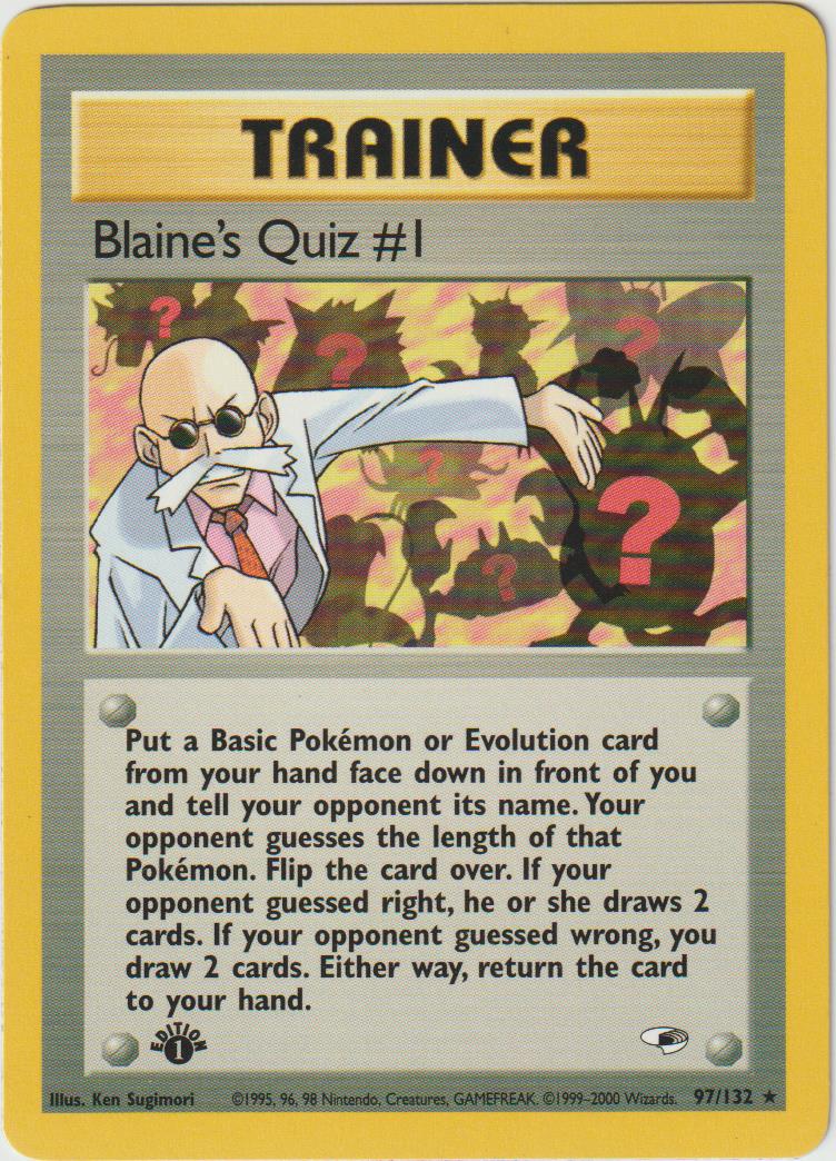 Blaine's Quiz#1 1 Edition 97/132 Gym Heroes - Englisch - Good