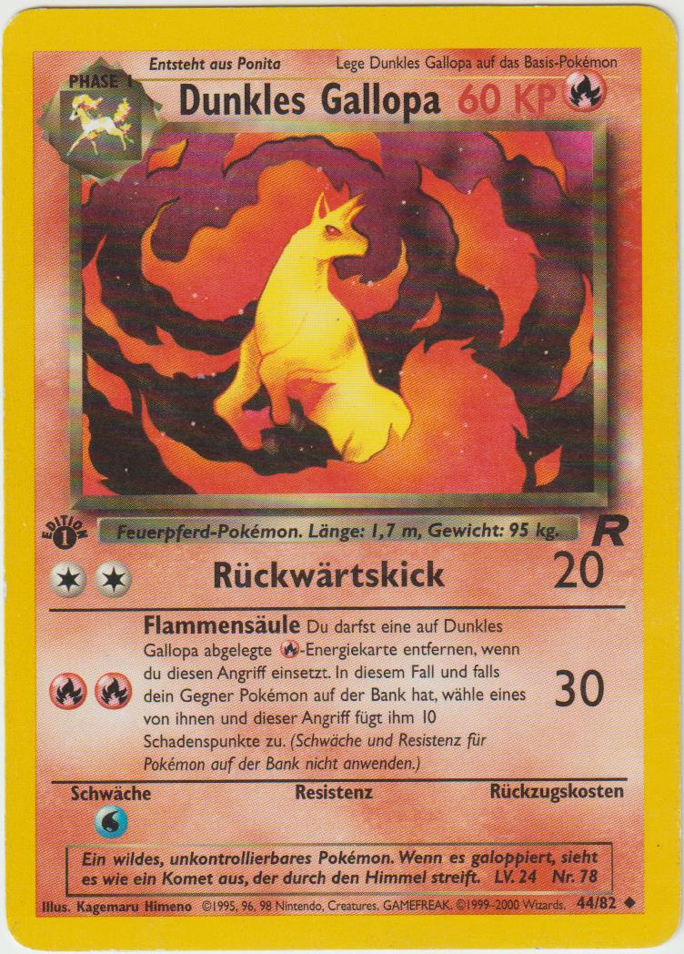 Dunkles Gallopa 1 Edition  44/82 Team Rocket - Deutsch - Played