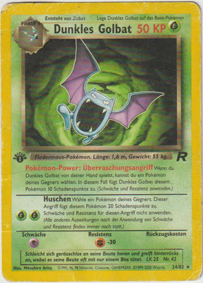 Dunkles Golbat 1 Edition (Rare) 24/82 Team Rocket - Deutsch - Damaged