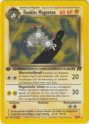 Dunkles Magneton 1 Edition (Rare) 26/82 Team Rocket - Deutsch - Good