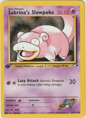 Sabrina's Slowpoke 1 Edition 95/132 Gym Heroes - Englisch - Good