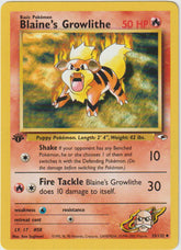 Blaine's Growlithe 1 Edition 35/132 Gym Heroes - Englisch - Good - Light Played