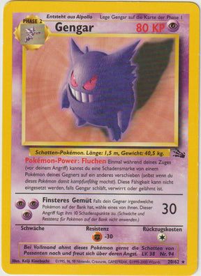 Gengar (Rare) 20/62 Fossil - Deutsch - Light Played