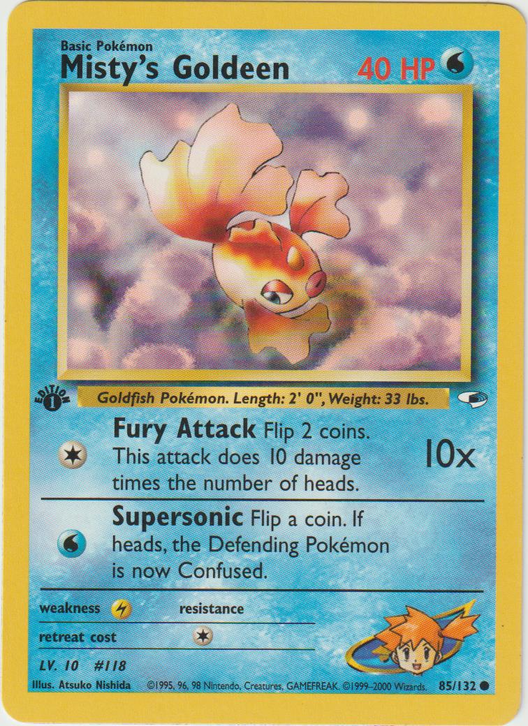Misty&#39;s Goldeen 1 Edition 85/132 Gym Heroes - Englisch - Excellent - Good
