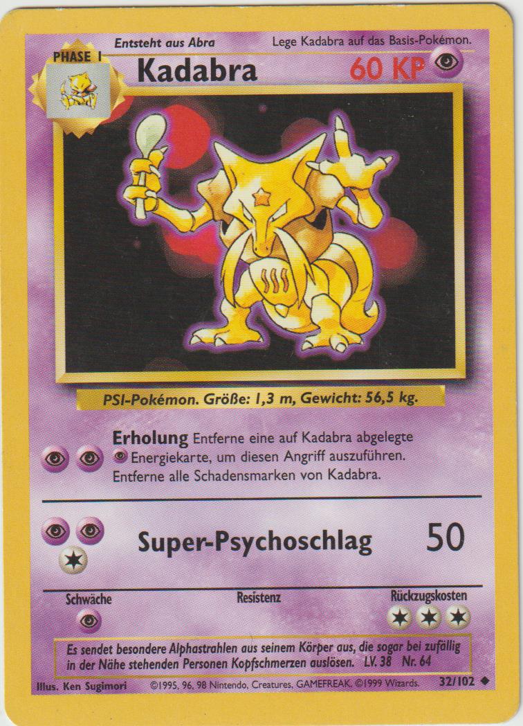 Kadabra 32/102 Base Set - Deutsch - Good