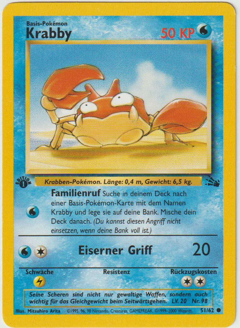 Krabby 1 Edition 51/62 Fossil - Deutsch - Good