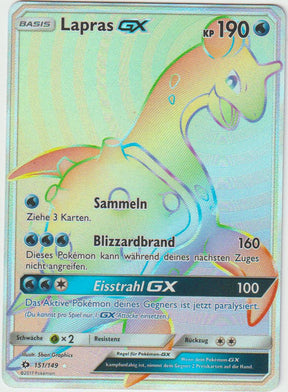 Lapras GX FA Rainbow 151/149 - Sonne & Mond - Deutsch - Near Mint