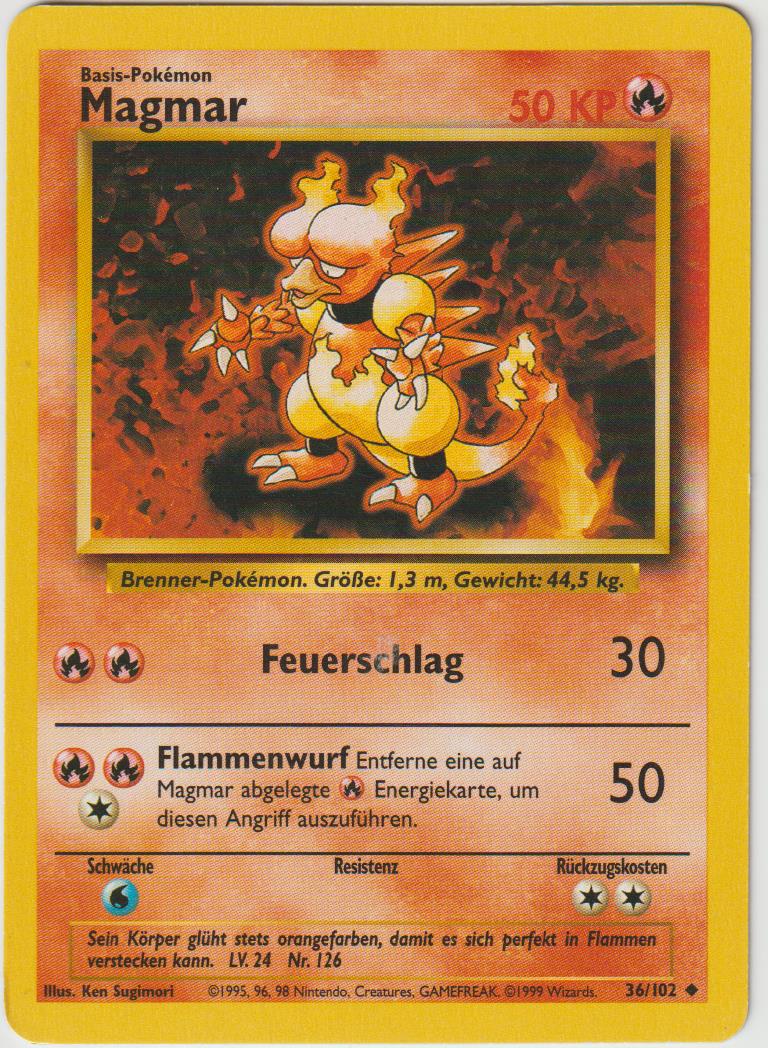 Magmar 36/102 Base Set - Deutsch - Good