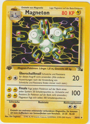 Magneton 1 Edition (Rare) 26/62 Fossil - Deutsch - Light Played