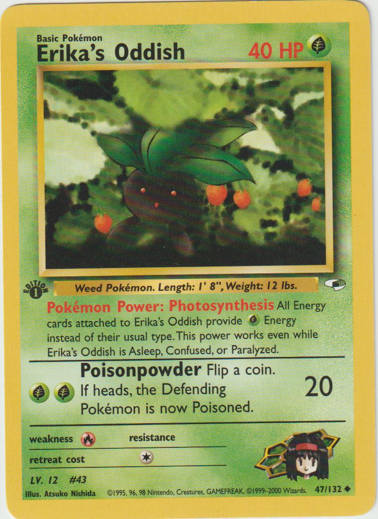 Erika&#39;s Oddish 1 Edition 47/132 Gym Heroes - Englisch - Good