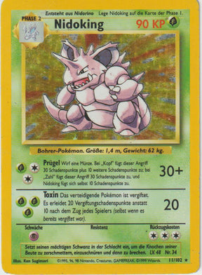 Nidoking Holo 11/102 Base Set - Deutsch - Damaged