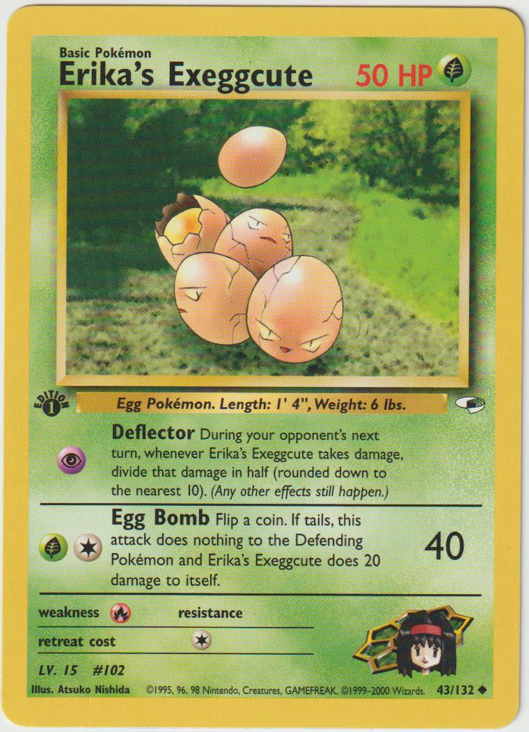 Erika's Exeggcute 1 Edition 43/132 Gym Heroes - Englisch - Good