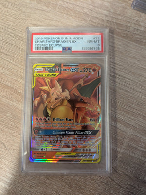 Charizard Braixen GX 22/216 PSA 8 - Englisch