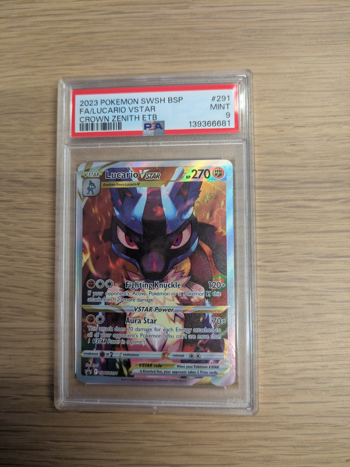 Lucario VStar SWSH291 PSA 9 - Englisch