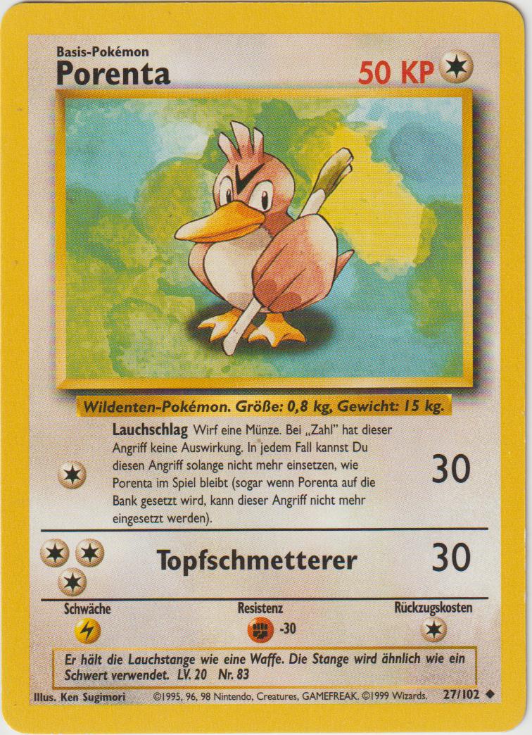 Porenta 27/102 Base Set - Deutsch - Good