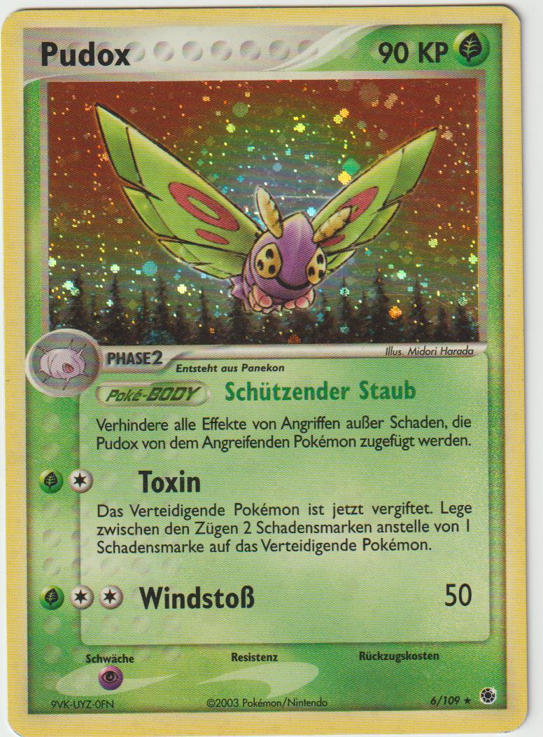 Pudox Holo 6/109 - EX Rubin &amp; Saphir- Deutsch- Good - Light Play