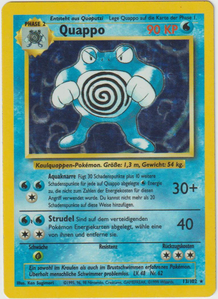 Quappo Holo 13/102 Base Set - Deutsch - Damaged