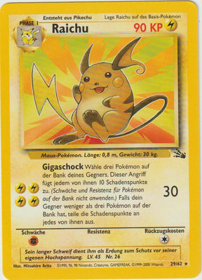 Raichu  (Rare) 29/62 Fossil - Deutsch - Good