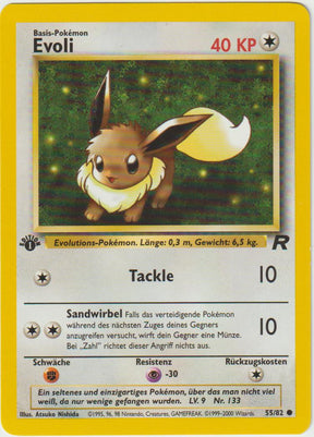 Evoli 55/82 1 Edition  Team Rocket - Deutsch - Excellent - Good