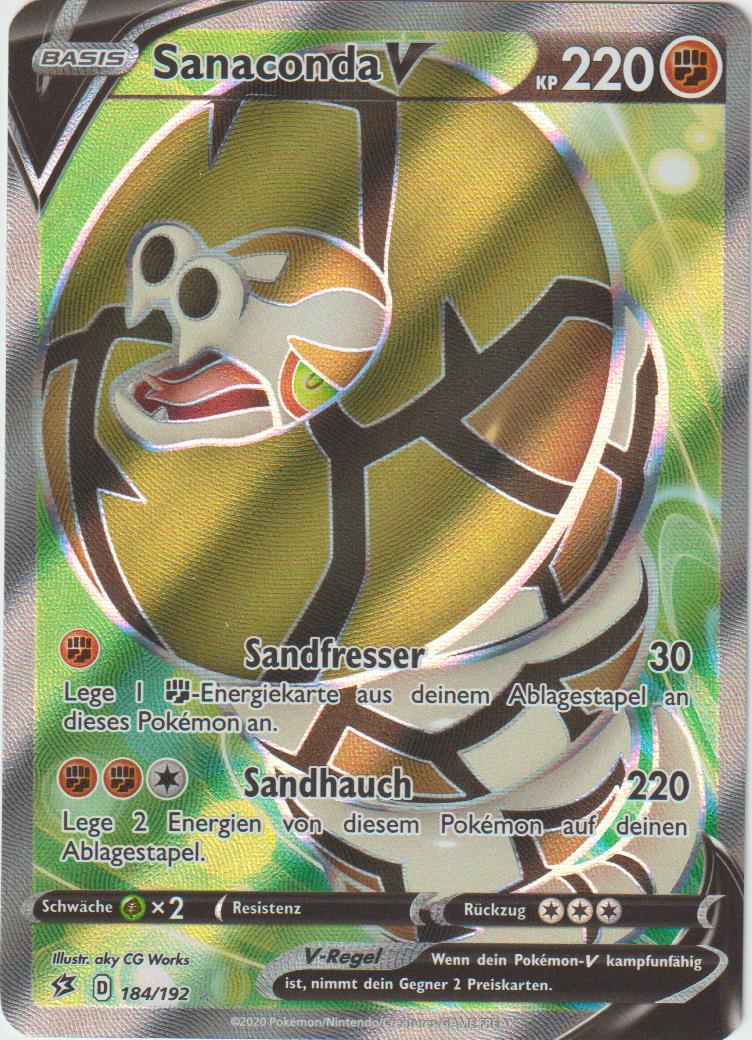 Sanaconda V 184/192 Full Art - Schwert &amp; Schild - Clash der Rebellen - Deutsch - Near Mint