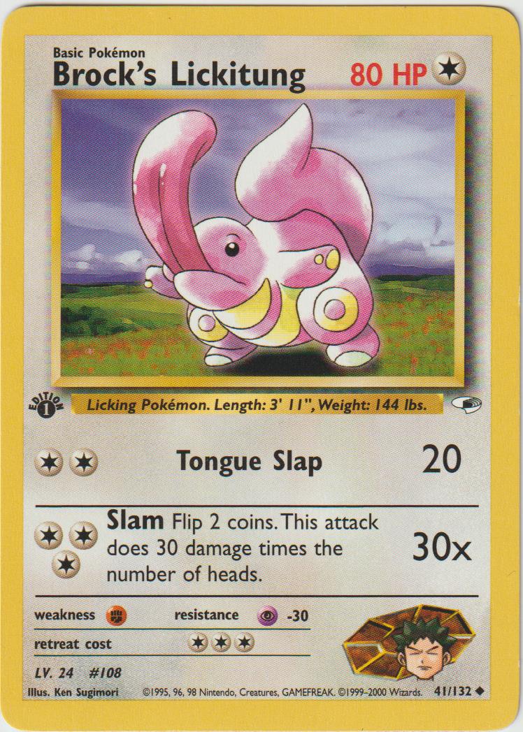 Brock&#39;s Lickitung 1 Edition 41/132 Gym Heroes - Englisch - Excellent