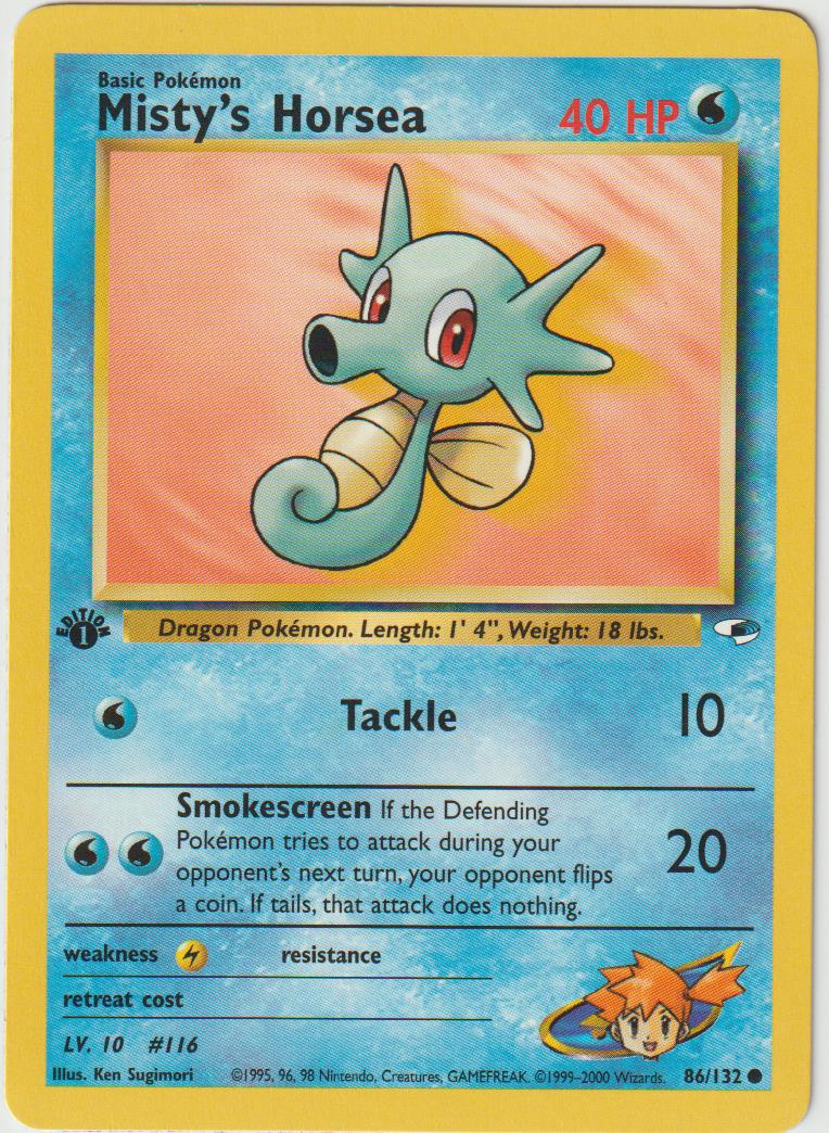 Misty&#39;s Horsea 1 Edition 86/132 Gym Heroes - Englisch - Excellent