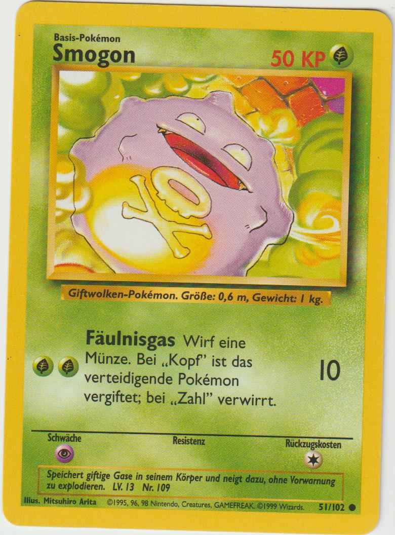 Smogon 51/102 Base Set - Deutsch - Good