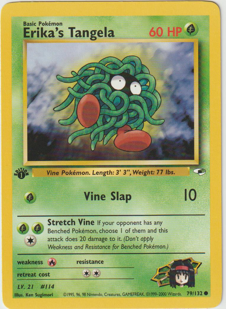 Erika&#39;s Tangela 1 Edition 79/132 Gym Heroes - Englisch- Good - Light Played