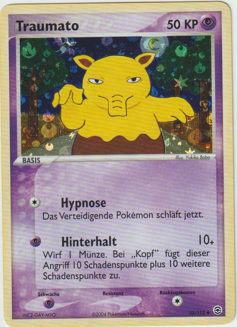 Traumato Reverse Holo 32/112 - EX Feuerrot &amp; Blattgrün - Deutsch - Good