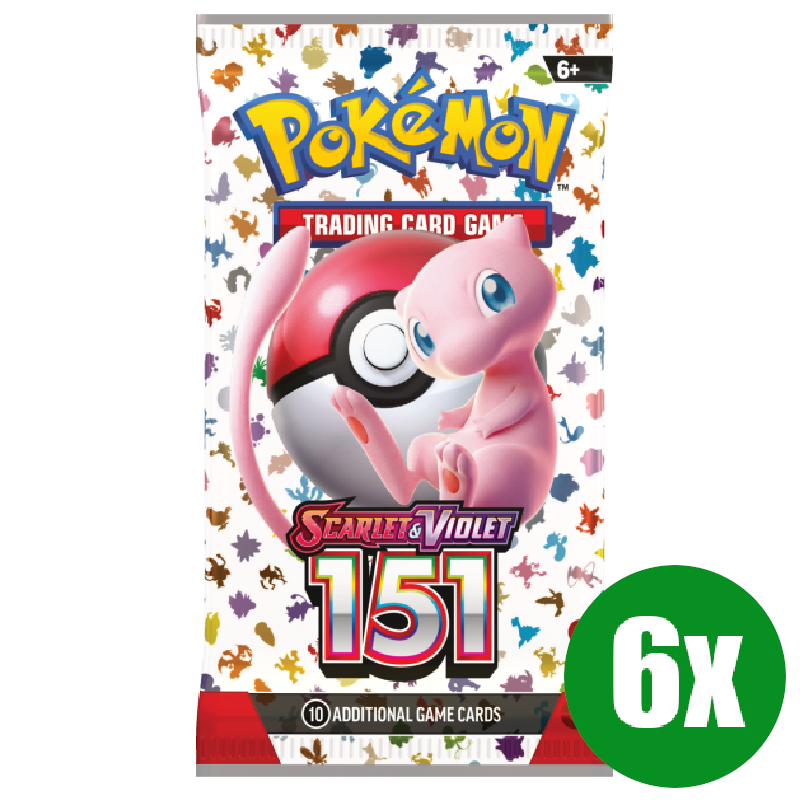 6x Pokemon Scarlet &amp; Violet 151 Booster (Englisch)
